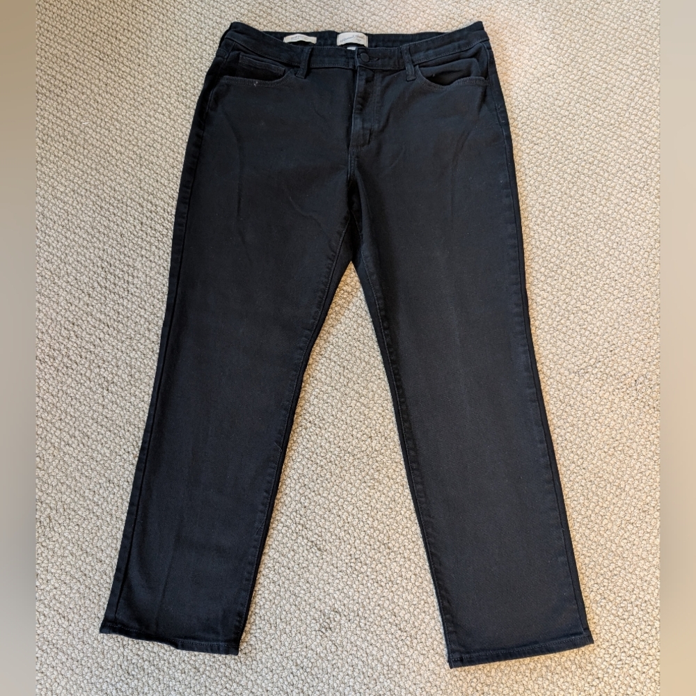 Universal Thread Jet Black High Rise Slim Straight Women's Jeans - 14